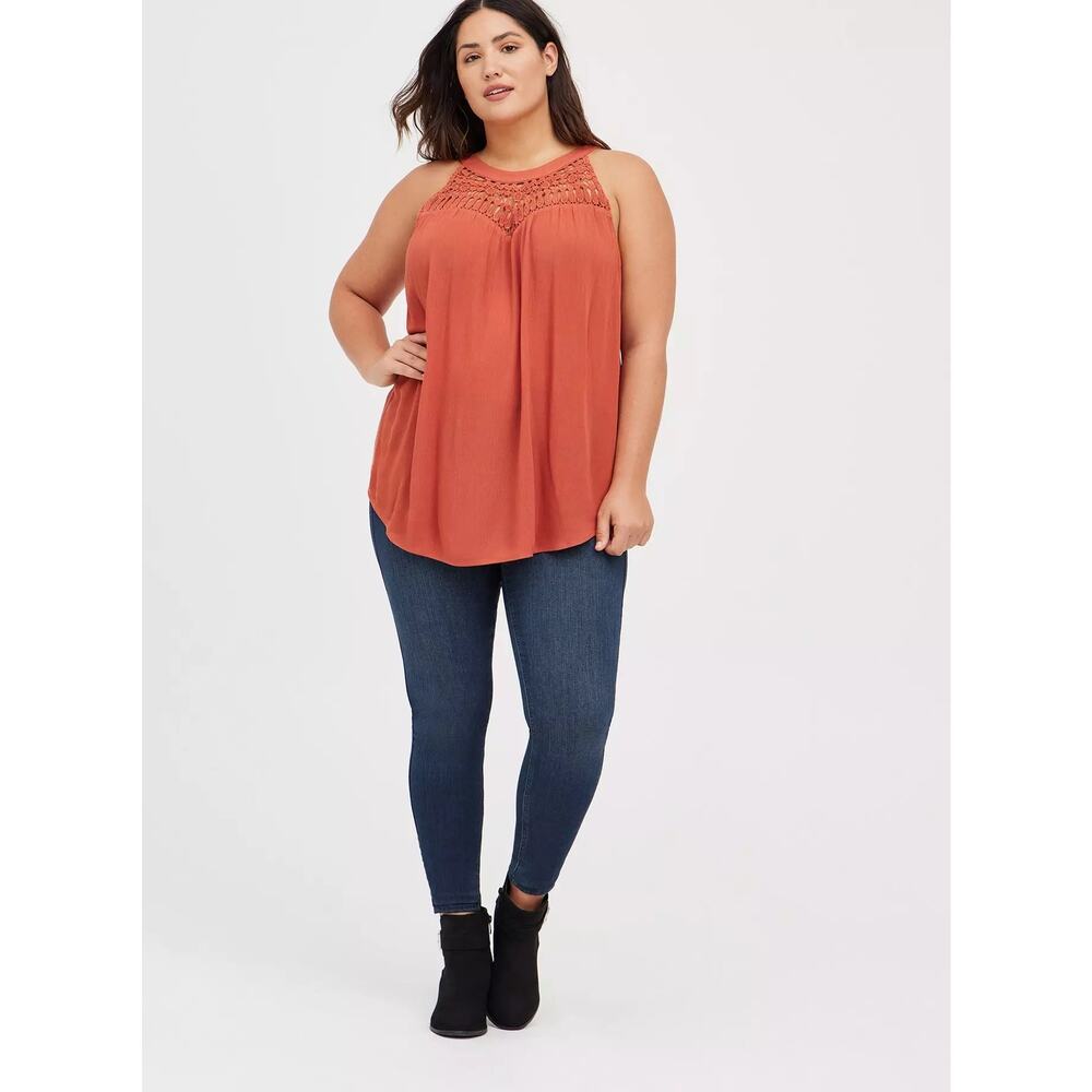 Boho Beauty: Torrid Crochet Halter Tank – Burnt Orange – Size 5X - Picture 5 of 11